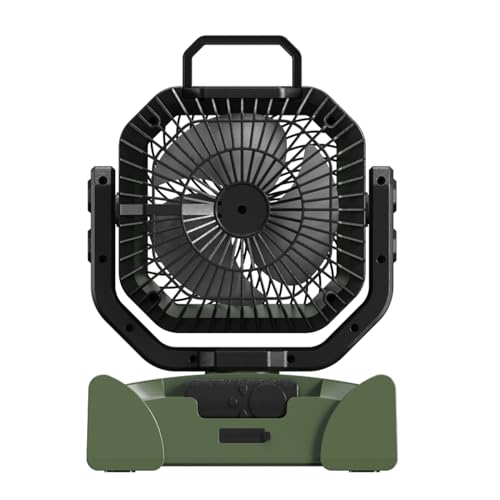 Ventilador de camping con gancho e iluminación para iluminar y refrescar la carpa 3