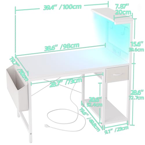 TIQLAB LEDゲーミングデスク 100×50cm