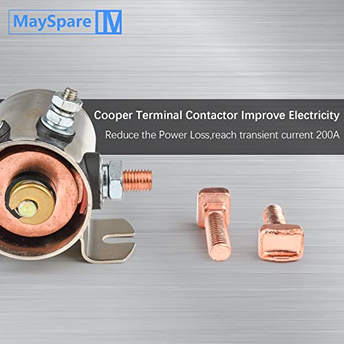 MaySpare 200A Upgraded Continuous Duty Solenoid Relay NEED BREAK For Golf Carts, Winch, Marine In Rush 12VDC With Black Plastic Bracket Zinc-Plating by MaySpare - Image 5