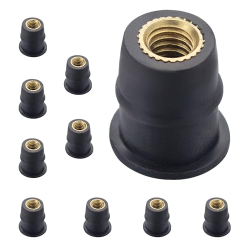 10Pcs M5 Well Nuts Fairing Fasteners Windshield Motorcycle Accessories Screws Universal for Motorcycle Canoe, Boat, Kayak. (M5)