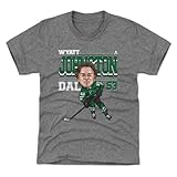 500 LEVEL Wyatt Johnston Youth Shirt - Wyatt Johnston Dallas Cartoon WHT (Tri Gray, 8Y Medium)