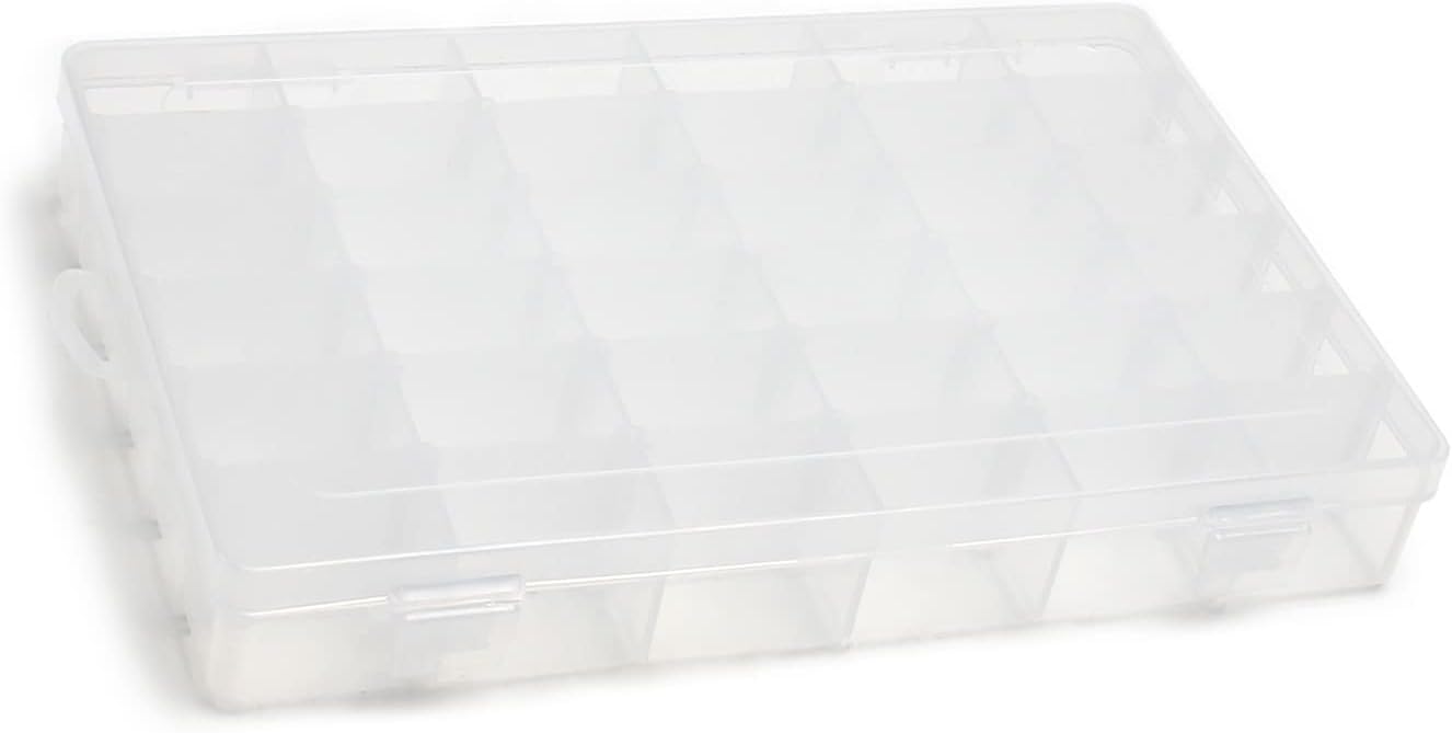Yinpecly Component Storage Box 350x220x48mm Adjustable Divider 28 Grids Removable Compartment PP Organizer for Jewelry Beads Earring Container Tool Fishing Hook Small Accessories 1Pcs