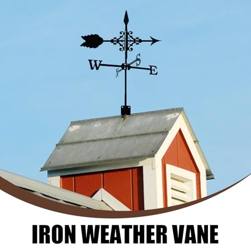 Wetterhahn - Robuste Metall Windfahne zur Wettervorhersage - Wetterfahne mit Halterung - Dekofigur für Hof, Terrasse und Dach (Cross Wetterfahnen)