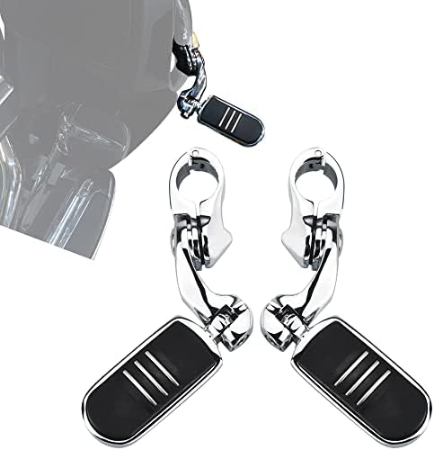 Hokuotolite Short Angled Adjustable Highway Footpegs,1.25inch Highway Engine Guard Foot Pegs for Harley Davidson Touring Electra Road Glide Road King Street Glide Softail Sportster