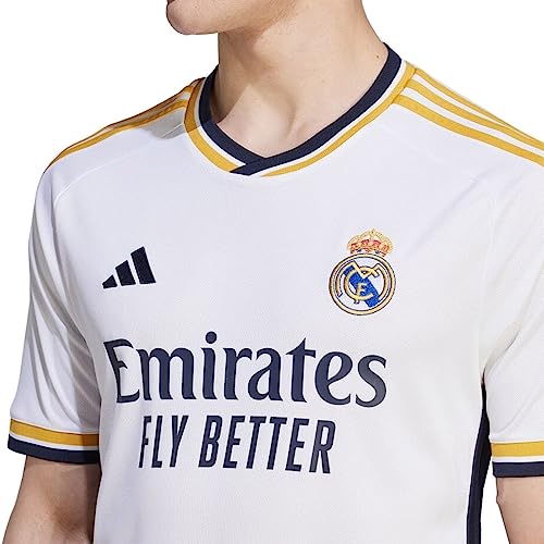 Camisa Real Madrid I 23/24 Masculino Branco e Dourado