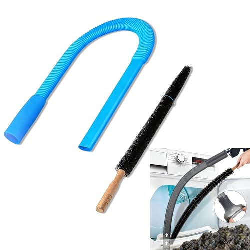 Safevent Pro Dryer Vent Cleaning Kit, Includes Flexible Dryer Lint Brush, Compatible with Most Vacuum Cleaners, for Quick Lint Removal, Suitable for Narrow Gaps (Blue)