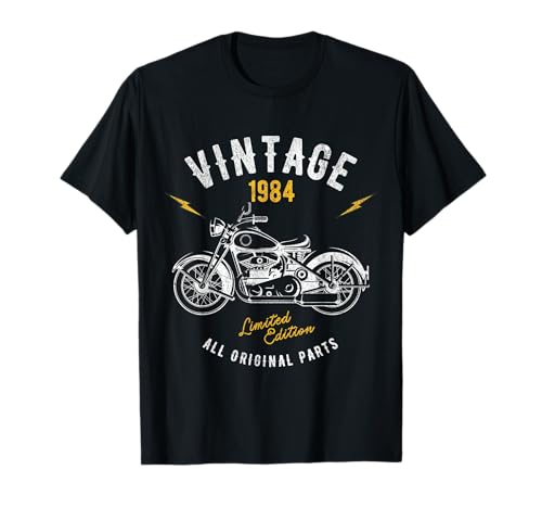 Vintage 1984 Motociclistas Cuarenta Cumpleaños Camiseta