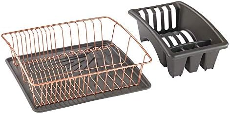 Metaltex Aquatex Copper Dish Drainer with Tray, Metal, Copper, 37 x 33 x 63 cm