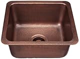 Sinkology Escher Undermount Handmade Pure Solid Copper Sink 17 in. Bar & Prep Copper Sink in Antique Copper