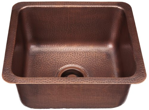 Sinkology Escher Undermount Handmade Pure Solid Copper Sink 17 in. Bar & Prep Copper Sink in Antique Copper