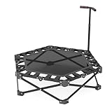 THCTYRP Fitness Trampolin Indoor für Erwachsene & Kinder, Klappbar mit Griff & 300kg Belastbarkeit | Vogelnest-Struktur, Schallisolierte Füße, Ohne Aufbau