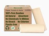 Purafide 100% Bamboo Paper Towels, Tree-Free, Chemical-Free, Lint-Free, Durable, Absorbent, Select-a-Size 2-Ply, 90 Sheets Per Roll. (PT 6 Rolls)