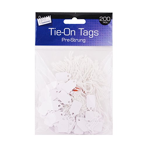 Just stationery 13 x 20 mm Pre Strung Tag (Pack of 200) White 4257.0