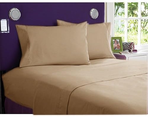 Scala Extra Deep Pocket Solid Fitted Sheet with 2 Pillow Cover King 26-30 Inch Chocolate