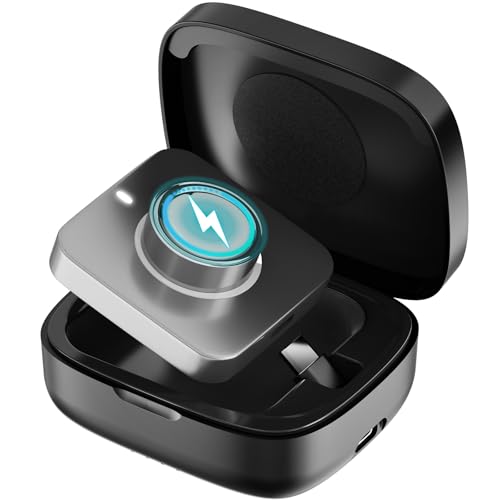 Wireless Charging Case for Oura Ring Gen 4 & 3 Charger, 1000mAh Portable Travel Power Station Fits All-Sized Oura Ring 4 - Detailed View