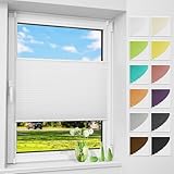 Allesin Plissee ohne Bohren Plissees Klemmfix Weiß 95x80cm(BxH), Plisseerollo Faltrollo mit Klemmträger, Jalousie Rollos für Fenster und Tür, Sichtschutz und Sonnenschutz