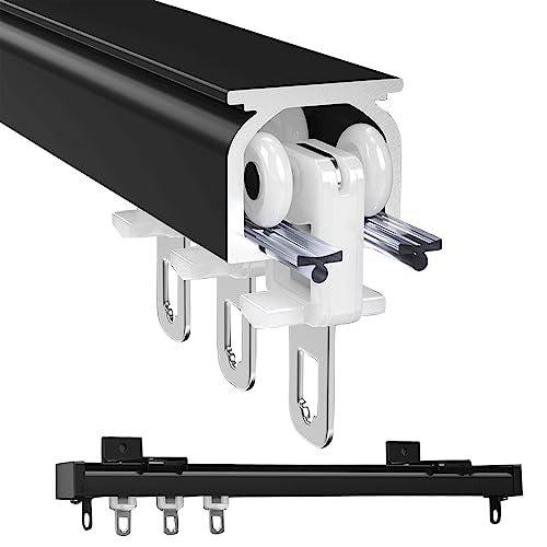 Rails à rideaux robustes à double rangée en aluminium pour un plafond silencieux moderne