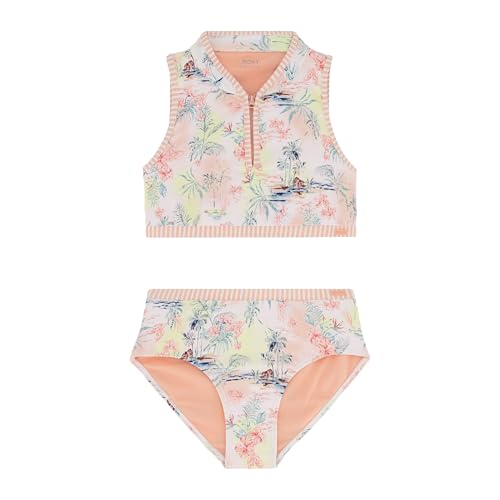 Image of Roxy Girls' Two-piece Bikini Swimsuit Set, UPF 50+ Sun Protection, Quick-Dry Bathing Suit