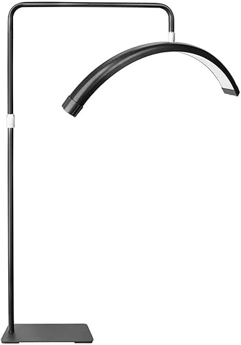 GATAG Luz de belleza de media luna lámpara de pie ajustable con control remoto para belleza y cuidado de la piel extensión de pestañas color negro