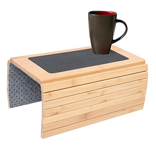 7Penn Natural Bamboo Sofa Armrest - Anti-Slip Couch Coaster, Drink Holder Armrest Table For Squared Edge Armrests #TOP2