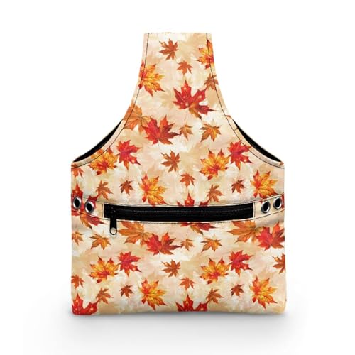 Image of KUIFORTI Fall Leaves Yarn Bag Tote Knitting Accessories Thanksgiving Gifts for Women Crochet Bag Small Yarn Bags for Crocheting on The Go