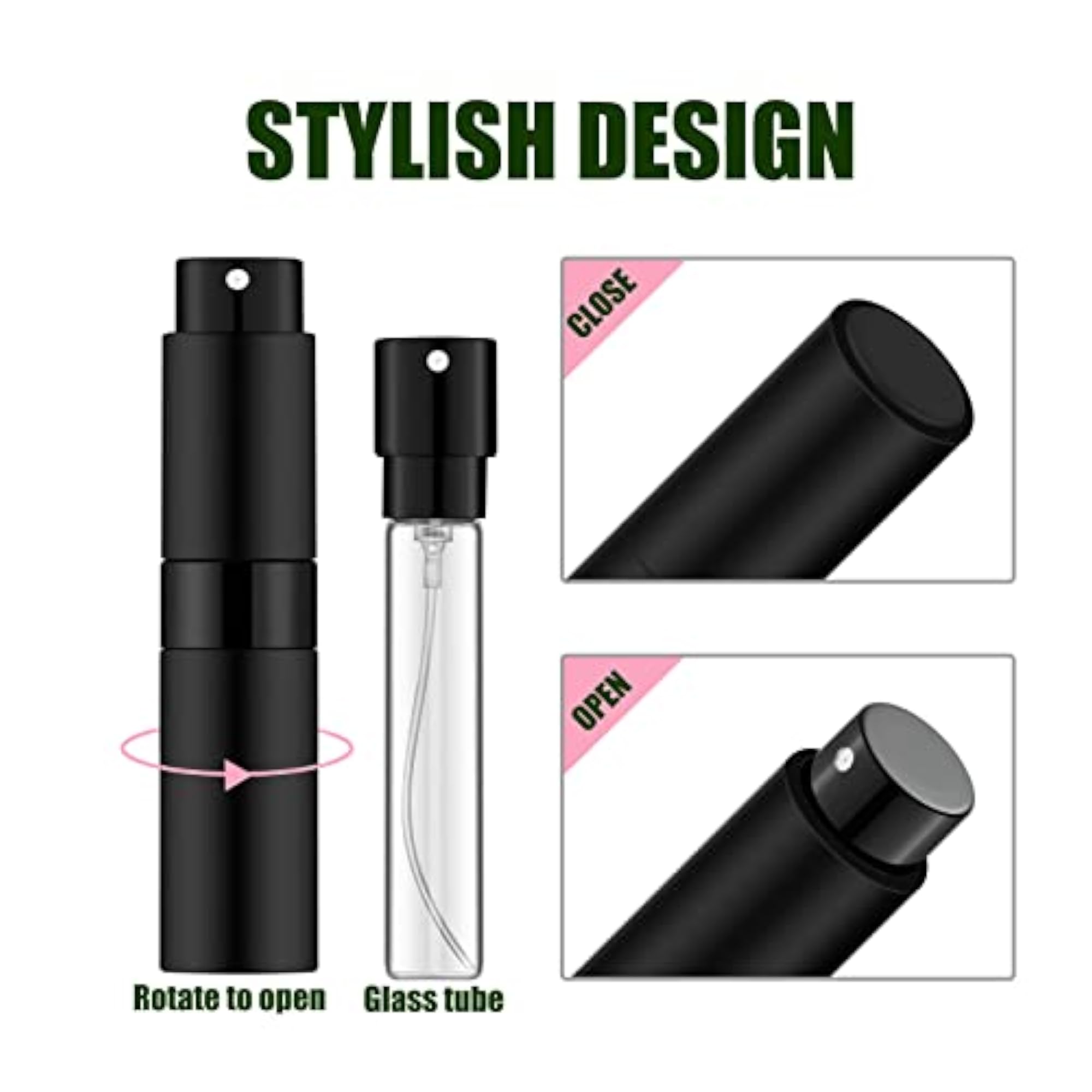 Portable Mini Perfume Atomizer Spray Bottle, 2 PCS