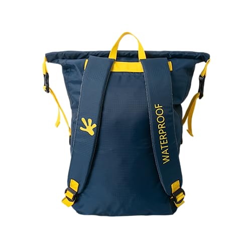 Geckobrands Lightweight 30L Waterproof Backpack, Navy/Yellow - Watertight Backpack For Hiking And Light Water Activities #TOP2