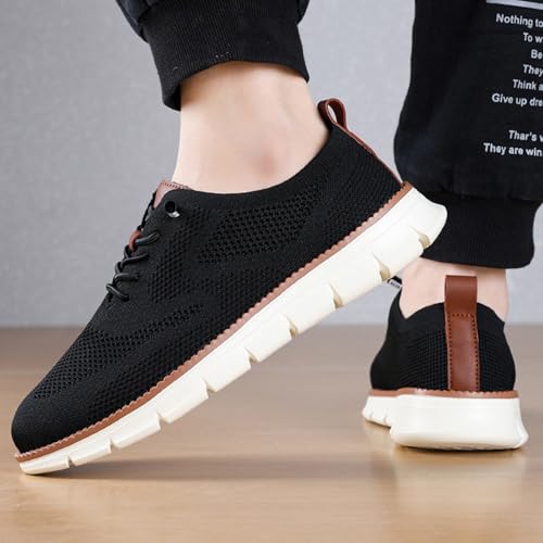 Men’s Business Casual Oxford Sneakers – Lightweight Knit Mesh Upper with Cushioned EVA Sole | Breathable, Comfortable Everyday Walking Shoes3