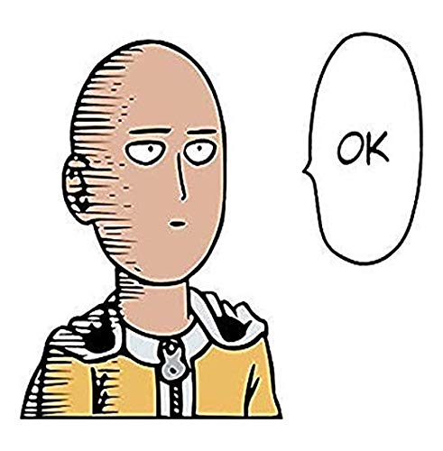 One Punch Man Saitama Printed Decal Sticker - Sticker Graphic - Sticks to Any Flat Surface