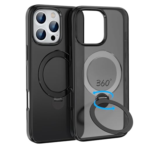 �y360°��]�X�^���h�E������萫�[���}�C���z�n�b�g iPhone 16 Pro Max�p �P�[�X 360�x��]�����O �ϏՌ� �c�����Ή� �}�O�l�b�g���� [�B���X�^���h��MagSafe�Ή��������O] ��phone16 Pro Max�p �P�[�X iPhon