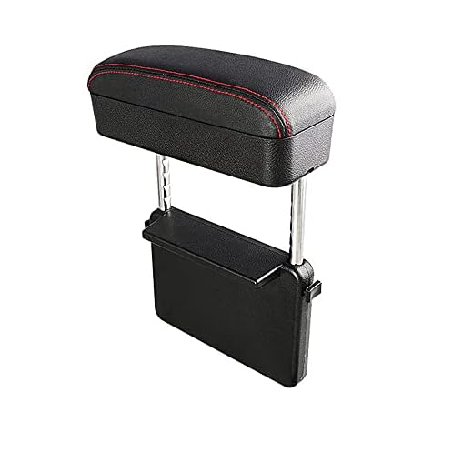 Qirc Apoyabrazos Universal consola central apoyabrazos extensor codo y antebrazo muñeca soporte ajustable altura confort Universal Almohadillas de reposabrazos (negro rojo)