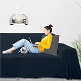 Byour3 - Funda De Sofá 3 2 4 1 Plazas 100% Algodón Puro Ligero Rectangular Tela Sofa Cubre Todo Recubrimiento Sofás También por Forma de L U Chaise Longue Derecho Izquierdo (Azul Marino, 1 Plazas)