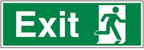 VSafety Final Exit Man Right Sign - Landscape - 300mm x 100mm - Self Adhesive Vinyl