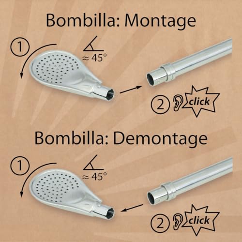 Miniatura 5 de Delicatino - Bombilla Para Mate De Acero Inoxidable - Diseño Cuchara 19 Cm, Filtro Desmontable - Incluye Cepillo De Limpieza - Acero Natural
