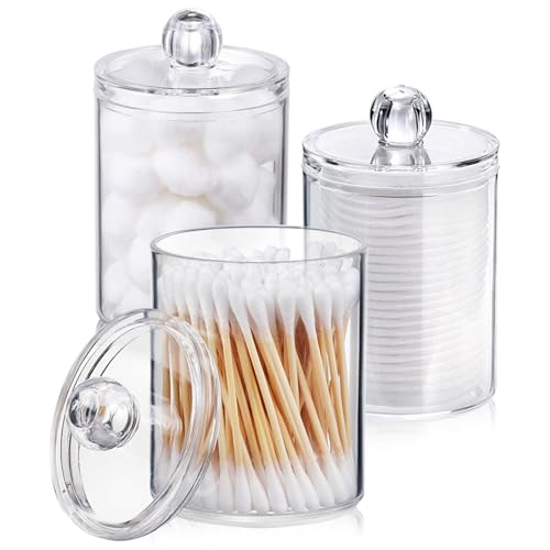 Container de hisopo de algodón 3pcs con soporte de bolas de algodón transparente a prueba de polvo resistente a la humedad a prueba de agua 3x4 soporte de algodón de plástico también para algodón