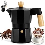 ZONJIE Mokkakanne – 3 Tassen/150 ml Herdplatte Kaffeemaschine Italienischer Espressokocher Aluminium Herdplatte Kaffeekanne für Cappuccino Latte Mokka
