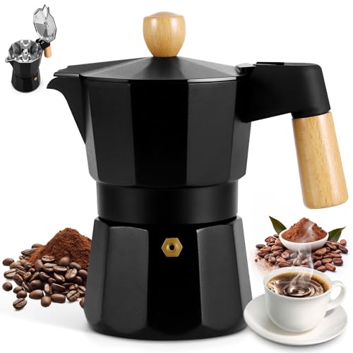 ZONJIE Moka Pot - Stovetop Coffee Maker 3 Cups /150ML Aluminium Italian Espresso Maker, Gas & Electric Coffee Pot Stove Top with Gasket and Filter for Cappuccino Latte Mocha Macchiato