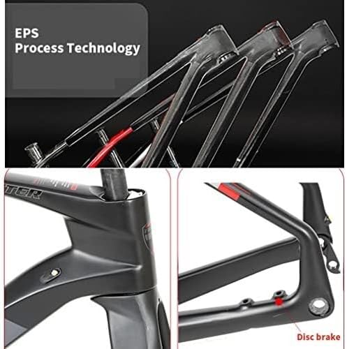 700c Road Bike Frameset Disc Brake Carbon Racing Frame 100/142mm Thru Axle ，with Fork Handlebar Seat Tube