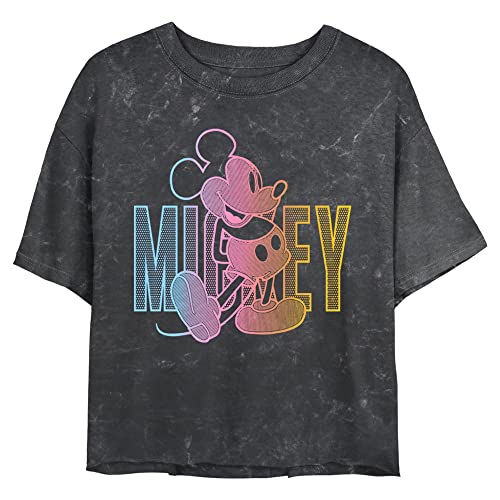 Disney Characters Gradient Mickey Women's Mineral Wash Short Sleeve Crop Tee