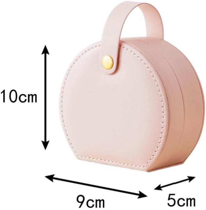 PU Leather Jewelry Box Travel Sized Hand Held Storage Ring Necklace(Onecolor) image 5