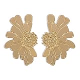 Flower Earrings For Wome, Statement Exaggerated Gold Daisy Black White Vintage Colorful 70 80s Earri