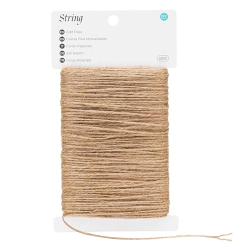G2PLUS 2mm 2 Ply Natural Jute Twine String, 164Ft...