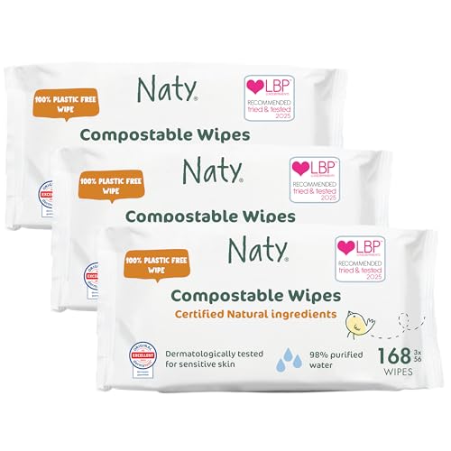 Eco by Naty Unscented Baby Wipes, (3 packs of 56),...