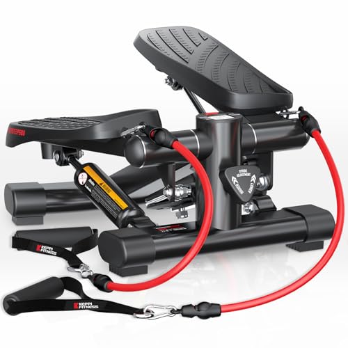 KeppiFitness Steppers for Exercise at Home, Mini Stepper with 350LB Maximum Capacity, Resistance Bands for Cardio, Fitness and Full Body Workout - FITSTEP500 by Keppi Fitness - Used condition - US$45.56