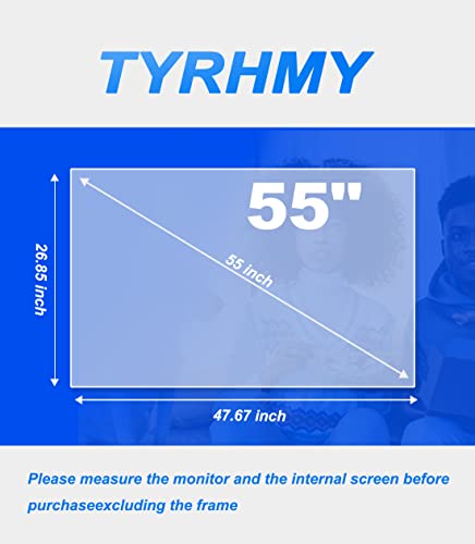 TYRHMY Anti Glare TV Screen Protector for 55 Inch, Matte Anti Reflection Anti Blue Light Anti Glare Film for TV Screen