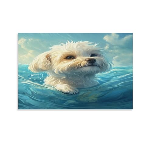 Cuadros decoracion pintura salon poster impresiones lienzo de perro