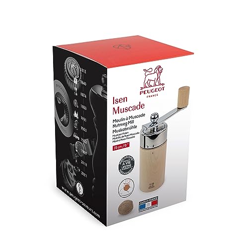 Foto von PEUGEOT - Muskatnussmühle Isen 15 cm - Stahlmahlwerk - Buchenholz und Edelstahl - Aus Holz mit PEFC-Siegel - Natur