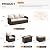 VICLLAX 6 Pieces Outdoor Furniture Set, Patio Rattan Conversation Sets with Metal Fire Pit Table, 3-Seat Sofa Couch, Single Chairs & Ottomans, Cushioned Outdoor Sectional for Porch Garden Deck, Brown