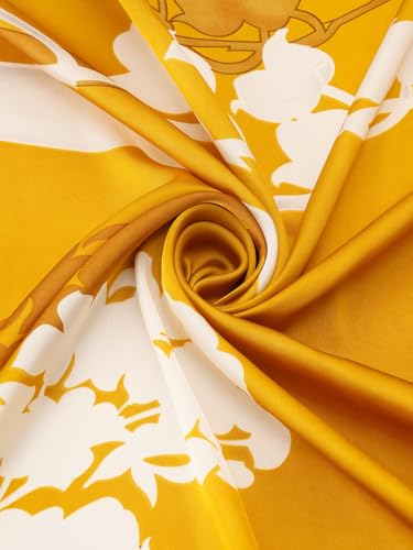 Image of Printed Poly Silken feel Scarf Stole for Women | Stylish, Soft, & Lightweight | Satin Feel Neck Scarf, Hair Scarf, Head Scarf for Women