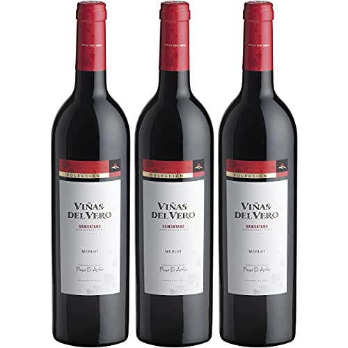 Viñas Del Vero Merlot Colección - Vino D.O. Somontano - 3 Botellas de 750 ml - Total : 2250 ml